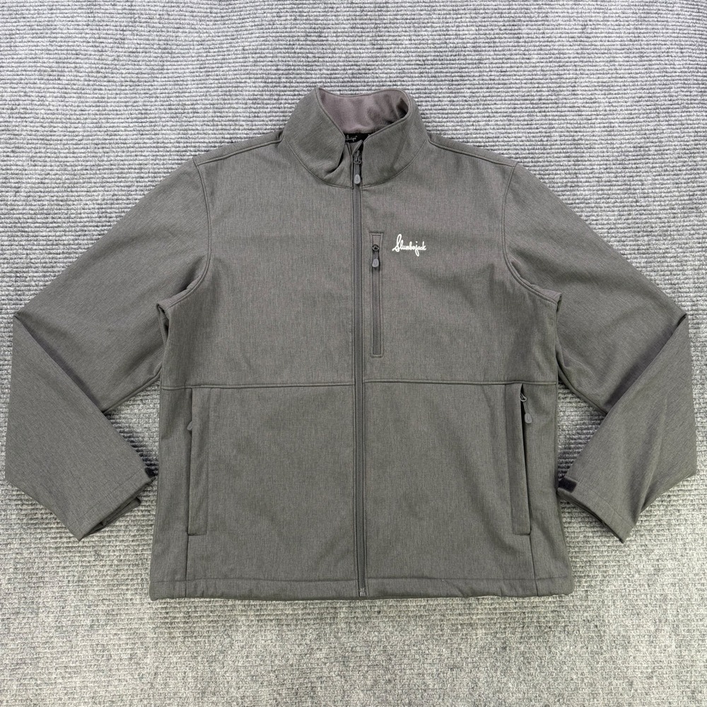 Slumberjack Mens Medium Softshell Fleece Lined Full Zip Jacket Gray Outdoor Work